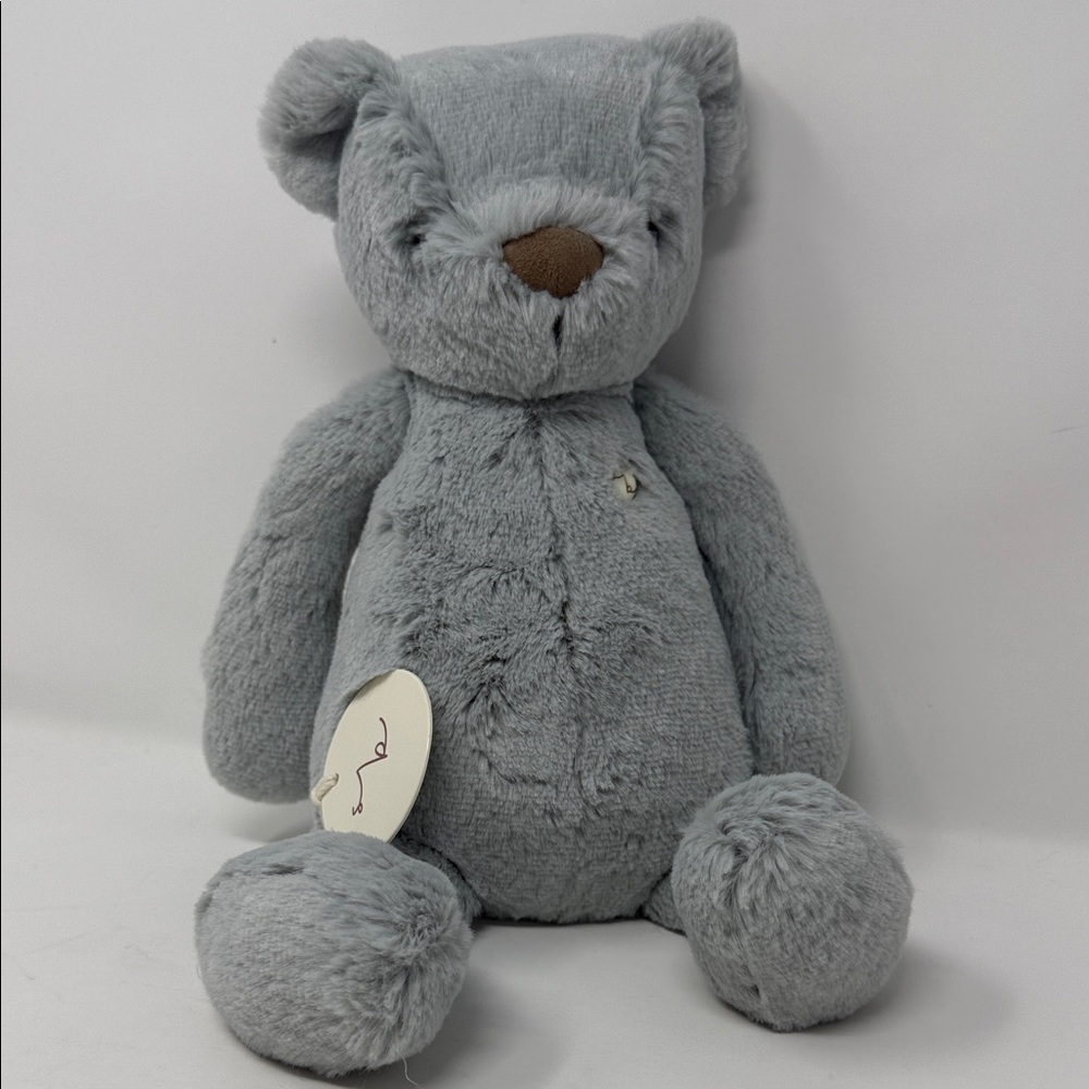 13” Jamie Kay Snuggle Bunnies “George the Bear”  Soft Gray Plush Teddy Bear Toy